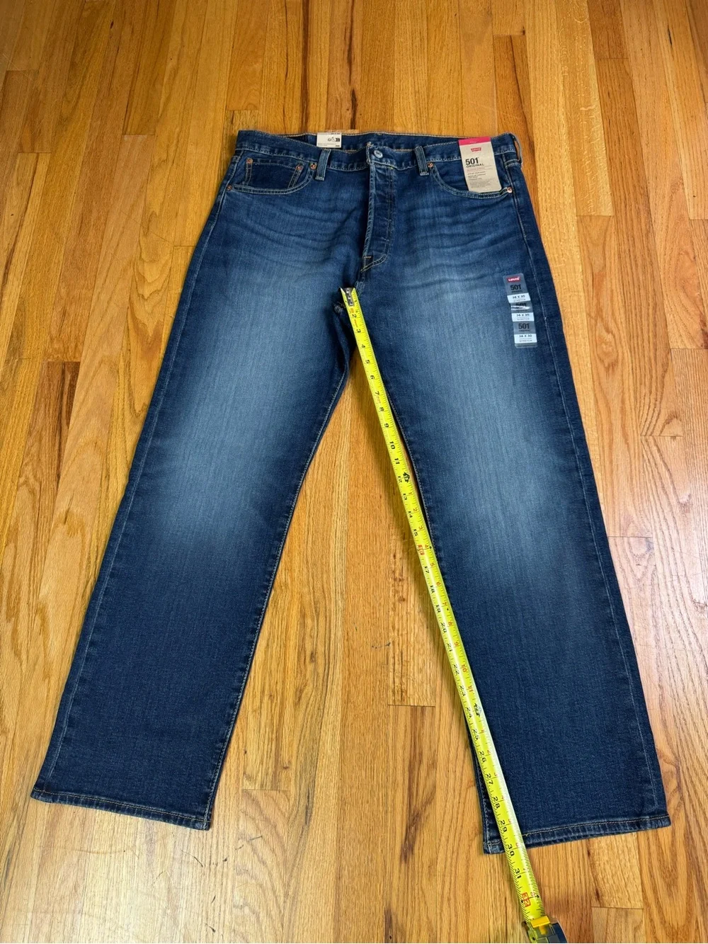 NWT Levis 501 Original Fit Advanced Stretch Mens 36x30Straight Leg Jeans Button